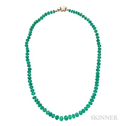 18kt Gold and Emerald Bead Necklace