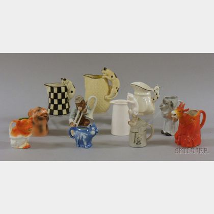 Eleven Animal-themed Pitchers and Figures