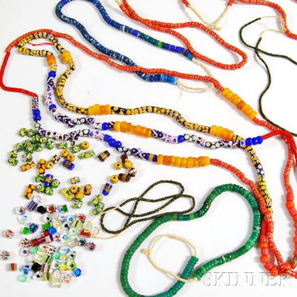 Six Strands of African Glass Trade Beads