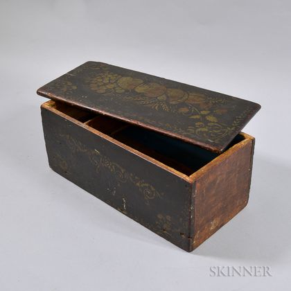 Stenciled and Black-painted Box