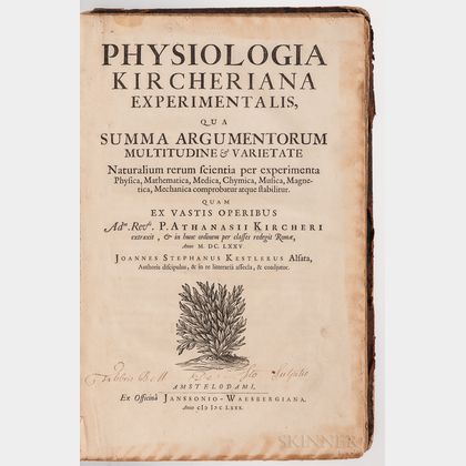 Kircher, Athanasius (1602-1680) Physiologia Kircheriana Experimentalis.