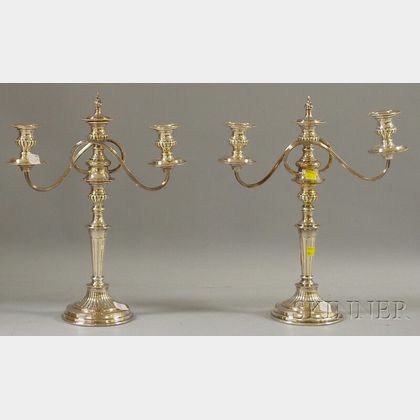 Pair of Silver-plated Candelabra
