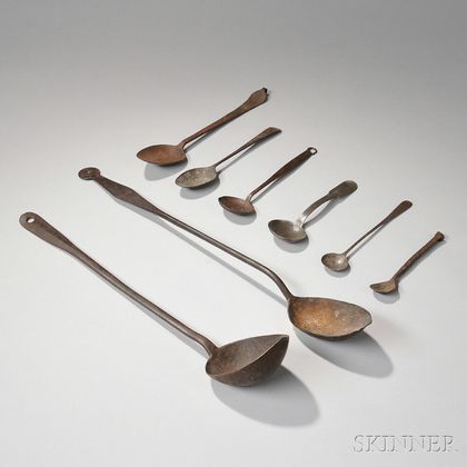 Eight Wrought Iron Spoons