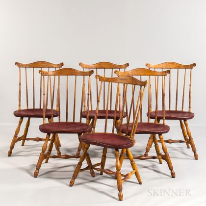 Set of Six Painted Pennsylvania-type Windsor Chairs