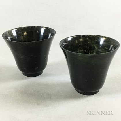 Pair of Small Hardstone Wine Cups