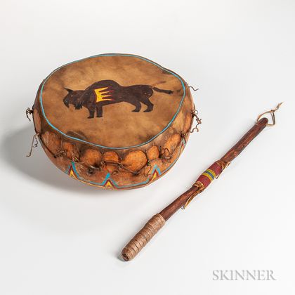 Sioux Gourd Drum and Stick