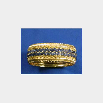 18kt Bi-color Gold and Sapphire Cuff Bracelet