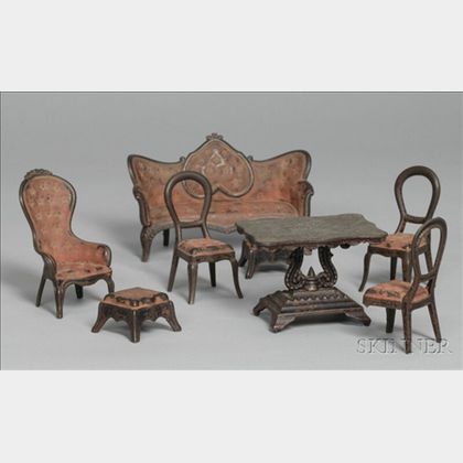Stevens and Brown Cast-Iron Doll House Parlor Suite