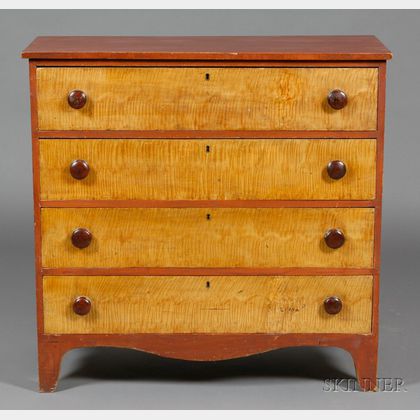 Federal Maple Grain-painted Chest of Drawers