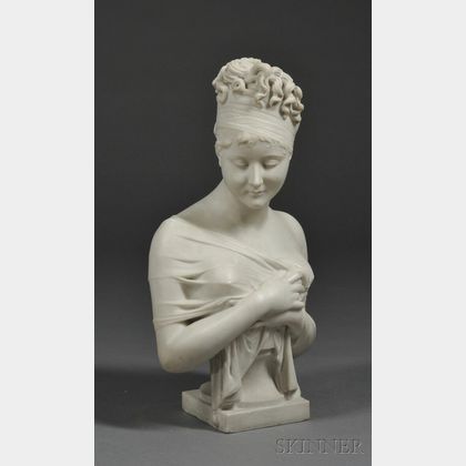 Italian Marble Bust of Madame Recamier After Joseph Chinard