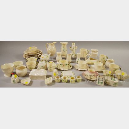 Approximately Fifty Pieces of Miscellaneous Belleek Porcelain Tableware