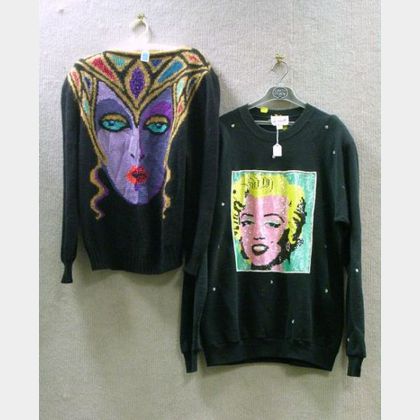 Bob Mackie Wool and Angora Sweater and a Jeanette Sequined Marilyn Monroe Sweater. 