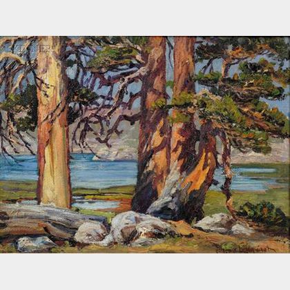 Eugene Pierre Franquinet (American, 1875-1940) Landscape with Redwoods, Five Lakes Basin, Sierra Nevada, California