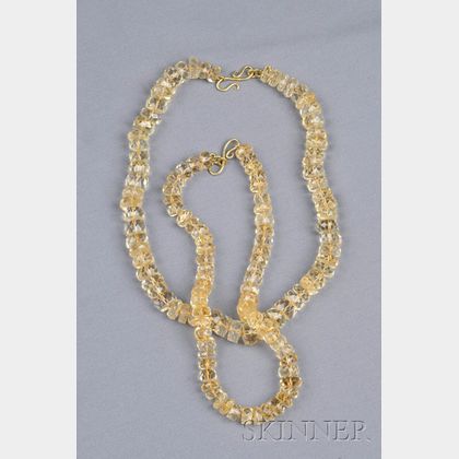 Double-strand Citrine Bead Necklaces