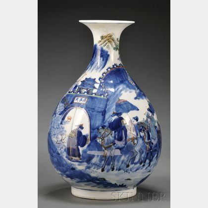 Blue and White and Famille Rose Vase