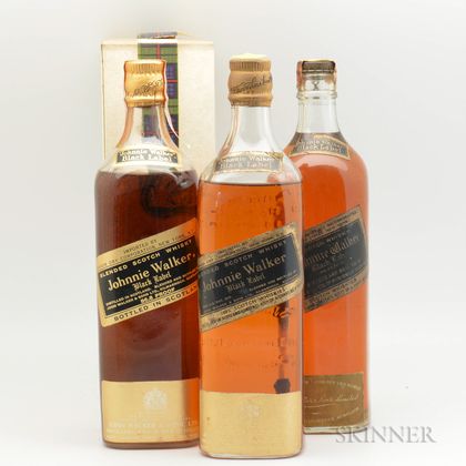 Johnnie Walker Black 12 Years Old, 3 4/5 quart bottles 