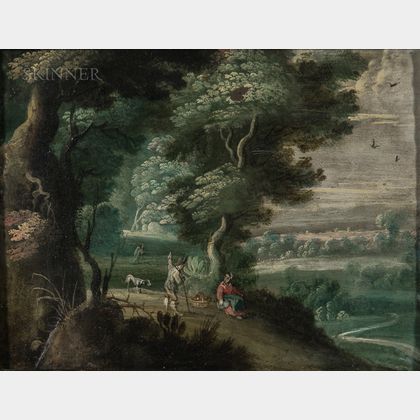 Attributed to Jasper van der Laanen (Dutch, 1575/95-1624/1644) Wooded Landscape with Figures on a Path