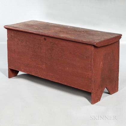 Early Red-painted Six-board Chest