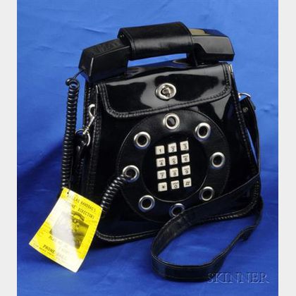 Black Patent Leather Telephone Handbag, Dallas Handbags, c. 1970s