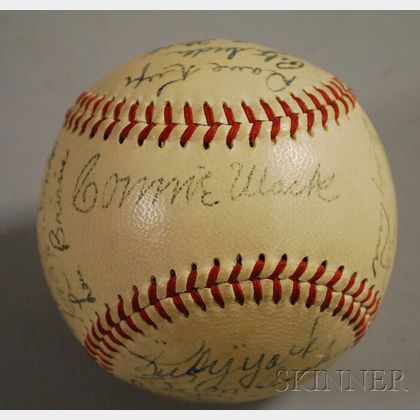 1948 Philadelphia Athletics Autographed Baseball