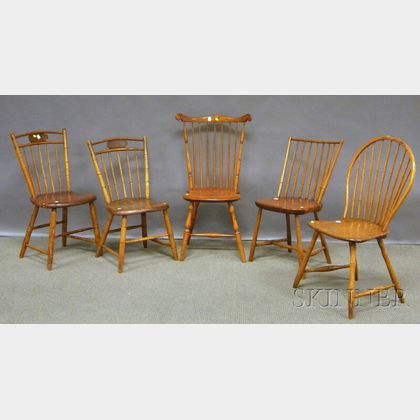 Five Assorted Windsor Side Chairs
