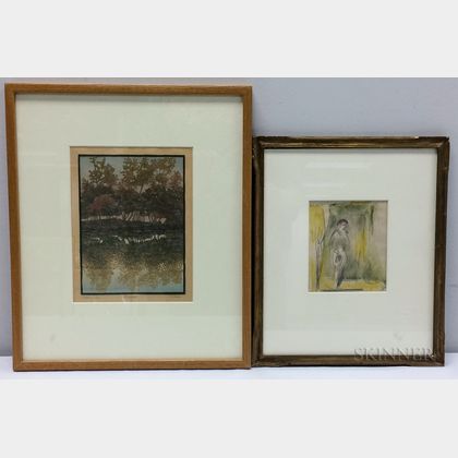 Two Framed Works on Paper: Carl Sprinchorn (American, 1887-1971),Actor