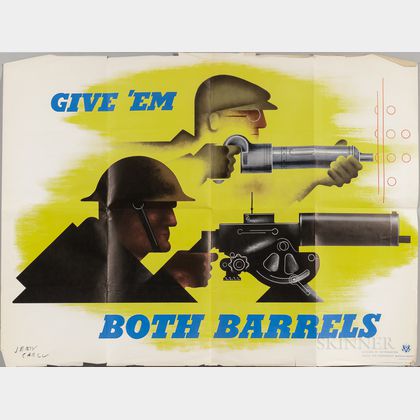 "Give 'em Both Barrels" World War II Recruitment Poster