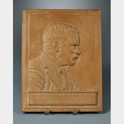 James Fraser (1876-1953) Bronze Profile Portrait Plaque of President Teddy Roosevelt