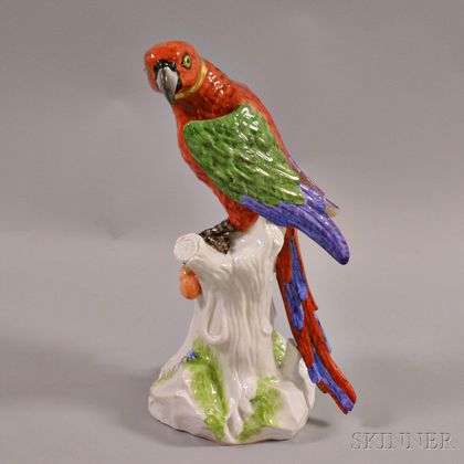 Continental Porcelain Parrot