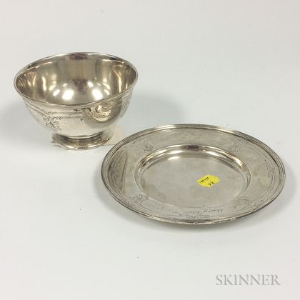 Sterling Silver Footed Bowl and Undertray
