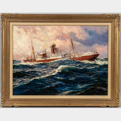 Anton Otto Fischer (New York/Germany, 1882-1962) Merchant Vessel