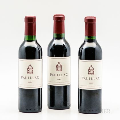 Pauillac (de Chateau Latour) 2000, 3 demi bottles 
