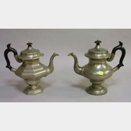 Two Reed & Barton Pewter Teapots. 