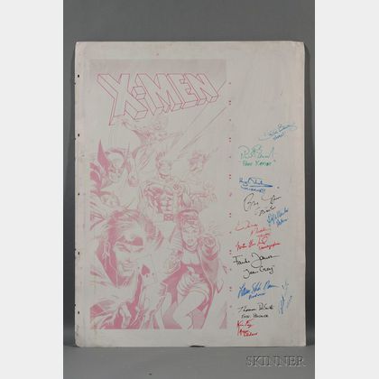 X-Men (2000) Movie Autographed Metal Offset Comic Poster Print Black Panel