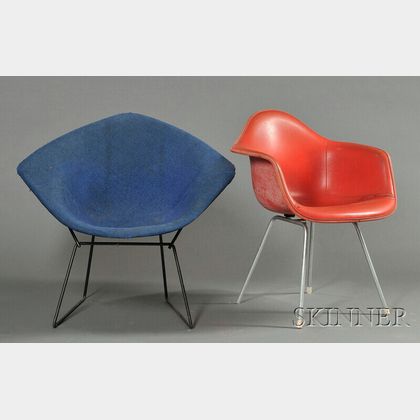 Bertoia Diamond Lounge Chair and an Eames Chair
