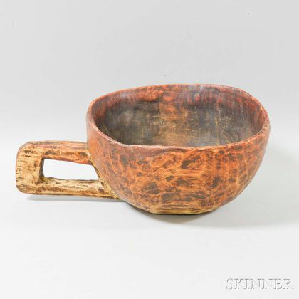 Carved Maple Handled Bowl