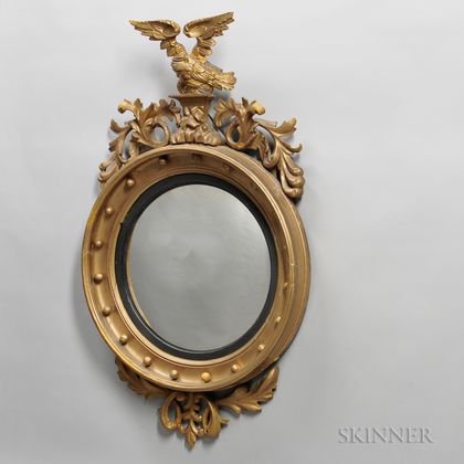 Carved and Gilded Girandole Mirror