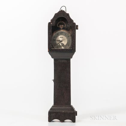 Grain-painted Tall Clock-form Watch Hutch