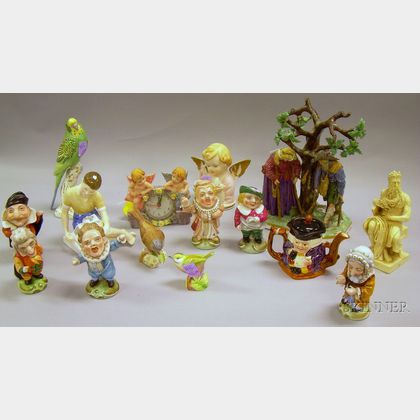 Fifteen Assorted Ceramic and Decorative Figural Articles
