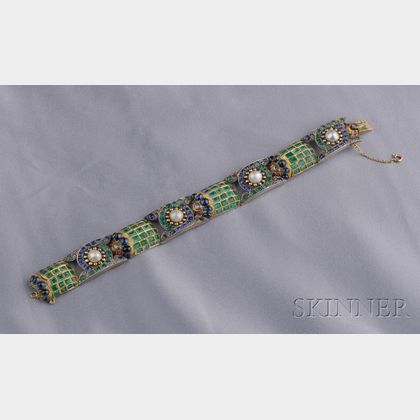 Egyptian Revival Gem-set Bracelet