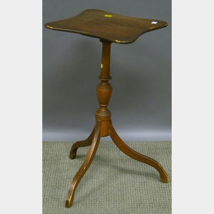 Federal-style Maple Serpentine-top Candlestand with Tripod Base. 