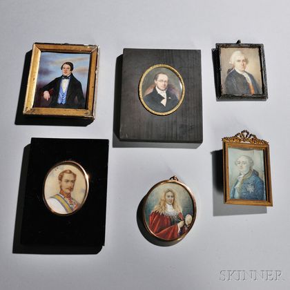 Six English and Continental Portrait Miniatures of Gentlemen