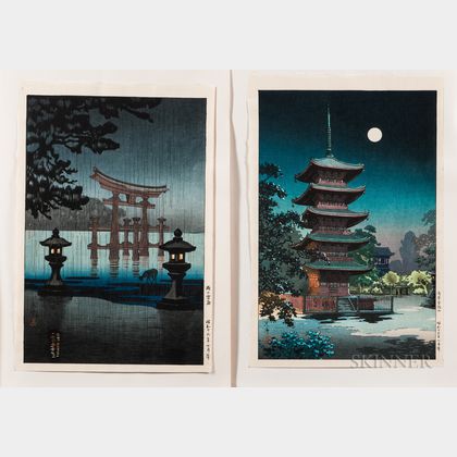 Tsuchiya Koitsu (1870-1949),Two Woodblock Prints