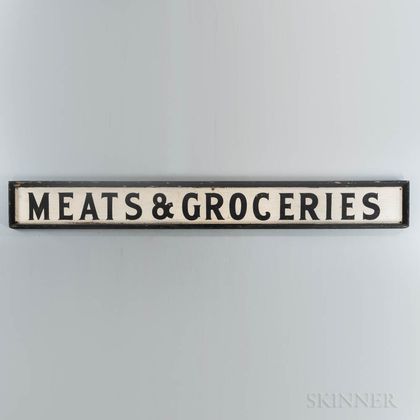 Large Painted "MEATS & GROCERIES" Sign