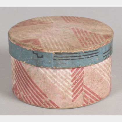 Small Round Wallpaper-covered Bandbox