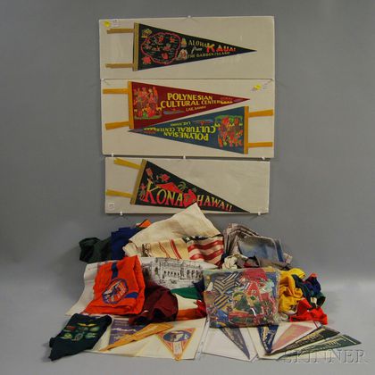 Group of Assorted Flags, Pennants, and Fabric Ephemera