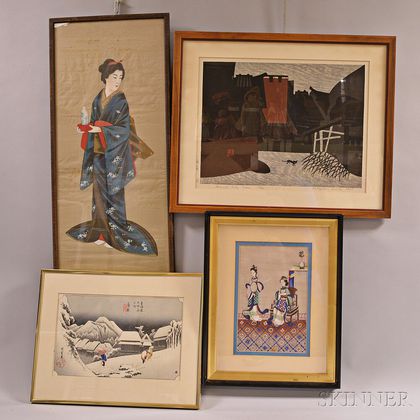 Four Framed Paintings and Prints