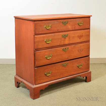 Chippendale Red-stained Cherry Chest of Drawers