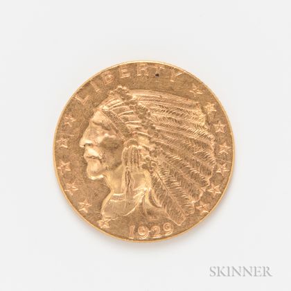 1929 $2.50 Indian Head Quarter Eagle Gold Coin