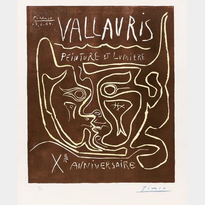 Pablo Picasso (Spanish, 1881-1973) Vallauris Peinture et Lumière Xe Anniversaire